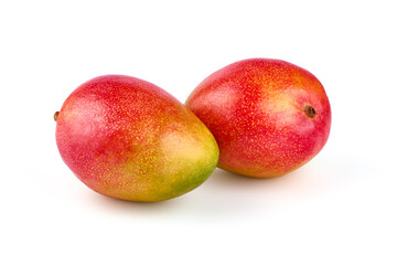 Juicy ripe Mango fruit, close-up, isolated on white background.