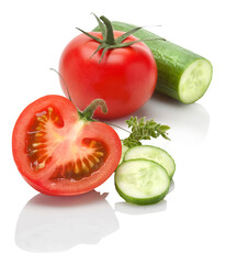 cherry tomato,mini cucumber and oregano - 501360377
