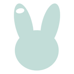 Easter tag with bunny head label in pastel color