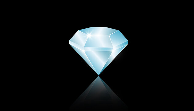 Diamond isolated on dark background. Concept vector illustration
