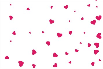 Red heart background. Love confetti background