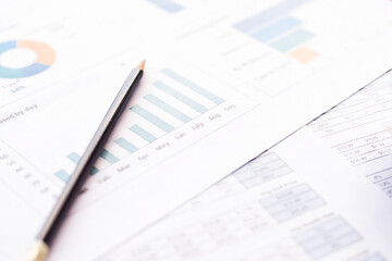 Naklejka na ściany i meble Analysing a Chart. Financial report concept