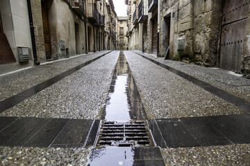 Wet stone street