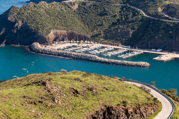 Fototapeta premium Puerto, Portbou, Gerona, Costa Brava, pueblo costero, Cataluña, España
