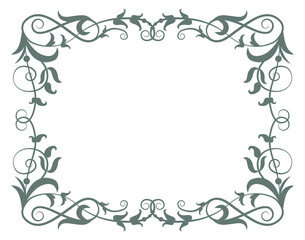 Filigree frame. Retro baroque border. Decorative rectangle