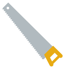 Handsaw icon. Wood cutting tool. Carpenter instrument