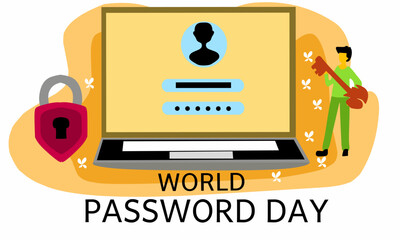 Vector graphic of world password day for world password celebration. flat design. flyer design. flat illustration. May 05.