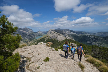 Fototapeta na wymiar descending from the peak of L´Ofre, Three Thousand Route, (Tres Mils), Fornalutx, Majorca, Balearic Islands, Spain