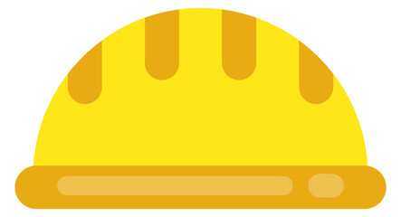 Fototapeta premium Hard hat icon. Yellow construction worker equipment