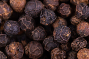closeup background of black pepper seeds texture