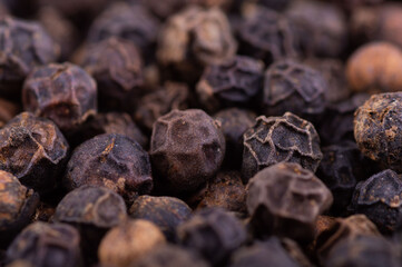 closeup background of black pepper seeds texture