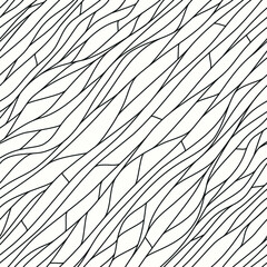 Diagonally corrugated line mesh. Connected molecule seamless pattern. Repetitive tangled stripes vector. 