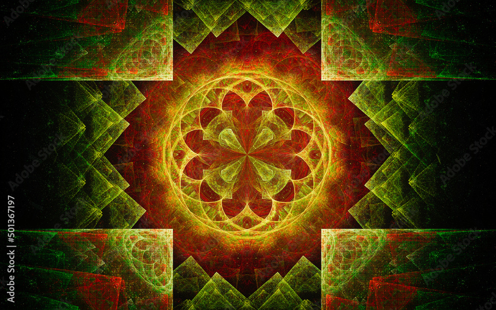 Poster digital illustration abstract image generated fractal background image wallpaper pattern of various 