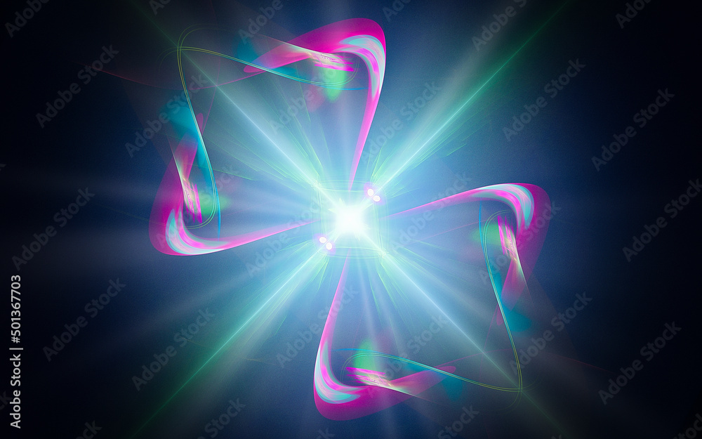 Aufkleber digital illustration abstract image generated fractal background image portal pattern of various geometric shapes and lines of various colors for computer graphics or web design