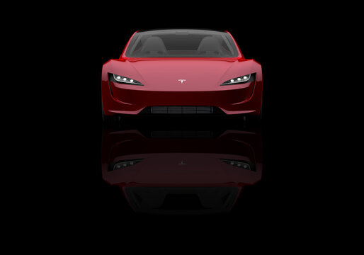 Tesla Roadster 2023 Electric Us Supercar Black Studio Front