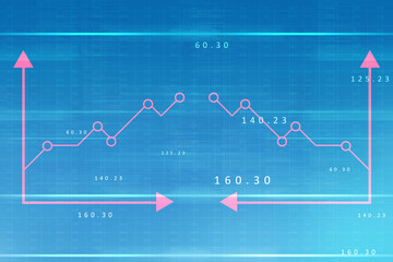 2d rendering Stock market online business concept. business Graph 