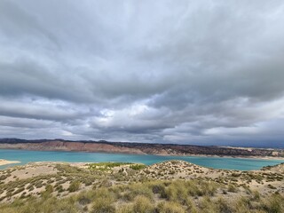 Paisaje de cielo nublado con tormenta 