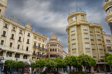 Fototapeta na wymiar View of the beautiful plaza de Tendillas in the center of the city of Cordoba in Andalusia, Spain