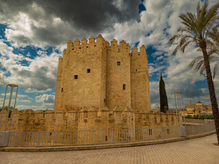 Naklejka premium Torre de la Calahorra at the end of the roman bridge of Cordoba, Andalusia, Spain