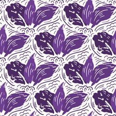 Seamless pattern  with flowers in doodle style.