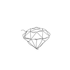 continuous line drawing diamond jewelry illustration vector