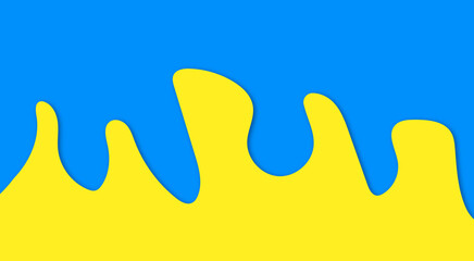 Ukrainian flag Paper Cut Wavy Layered Background. Background in the colors of the flag of the Ukraine. Abstract waving flag of Ukraine. Papercut style. Creative background for design of patriotic 