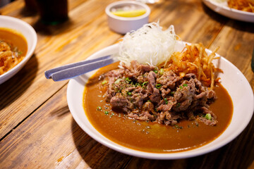 Japanese Beef Curry and Rice on the table