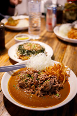 Japanese Beef Curry and Rice on the table