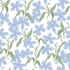 Vintage card with oxalis flowers. Floral wreath. Seamless pattern. Flowers background for cosmetics packaging