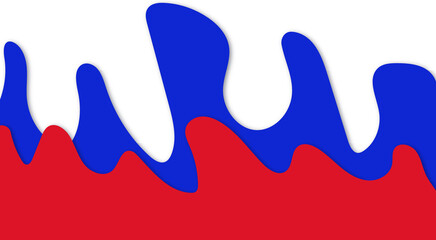 Russian flag Tricolor Paper Cut Wavy Layered Background. Background in the colors of the flag of the Russian Federation. Abstract waving flag of russia. Papercut style. Creative background for design