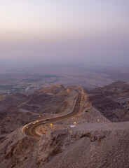 Evening views of Jebel Hafeet in Al Ain, Abu Dhabi, UAE