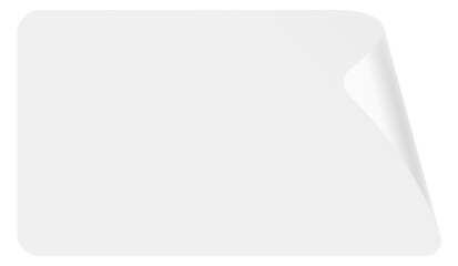 Peeled square banner mockup. Blank promo label