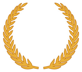 Golden laurel branches. Award blank emblem template