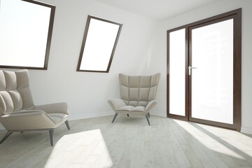 Modern interior design. 3D illustration