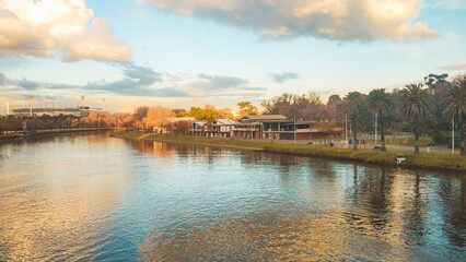 Fototapeta premium view of the river in the city