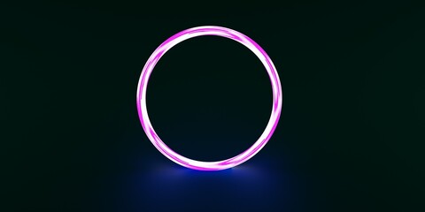 Glowing rgb rounded circular light image with glow