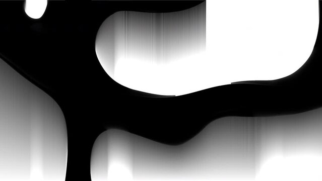 Dynamic liquid animation in monochrome colour with pixel sorting effect, abstract futuristic animated wallpaper.