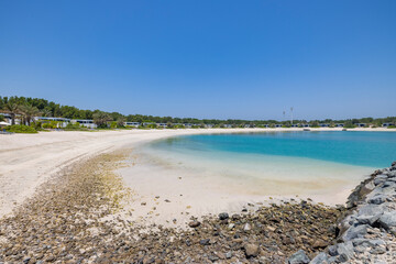 Private beach front area on the tourist island of Zaya Nurai Abu Dhabi 