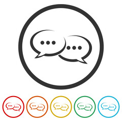Naklejka premium Discussion icon. Set icons colorful