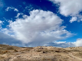 landscape with blue sky