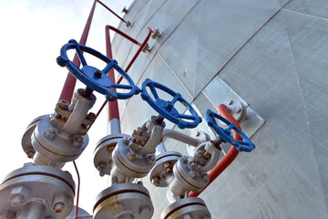 Pipes and valves in industrial petrochemical plant