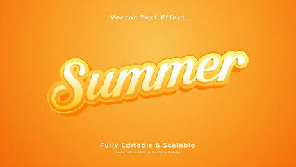 Summer 3D Text Effect Vector Fully Editable High Quality