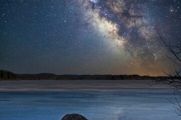 night sky with stars and clouds