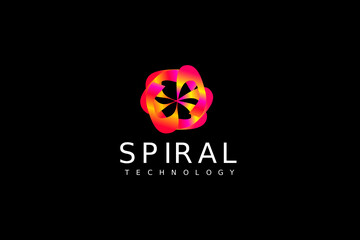 connected round move tech logo for startup