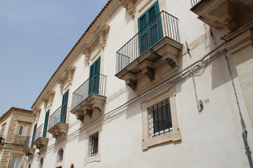 Fototapeta na wymiar palace or house in ragusa in sicily (italy) 