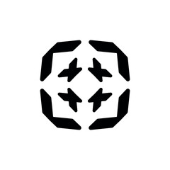abstract modern flat box tech logo