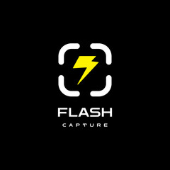  clever dual meaning flash  capture logo