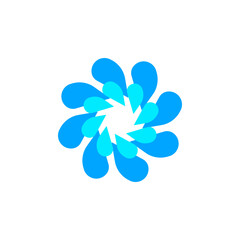 abstract dynamic drop wave tech logo