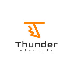  letter t thunder logo design