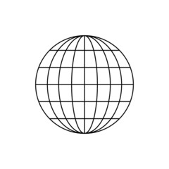 Isolated globe wireframe vector